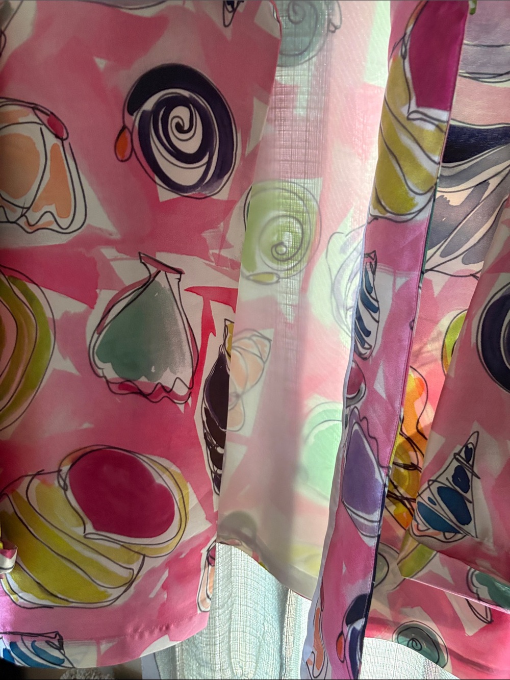Carolyn Rose Pink Multicolor Abstract Print Jacket - Picture 5 of 7